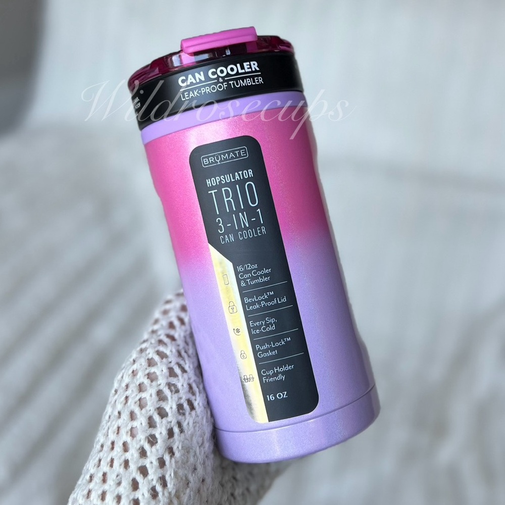 Brumate COTTON CANDY TRIO - Pink purple ombré glitter